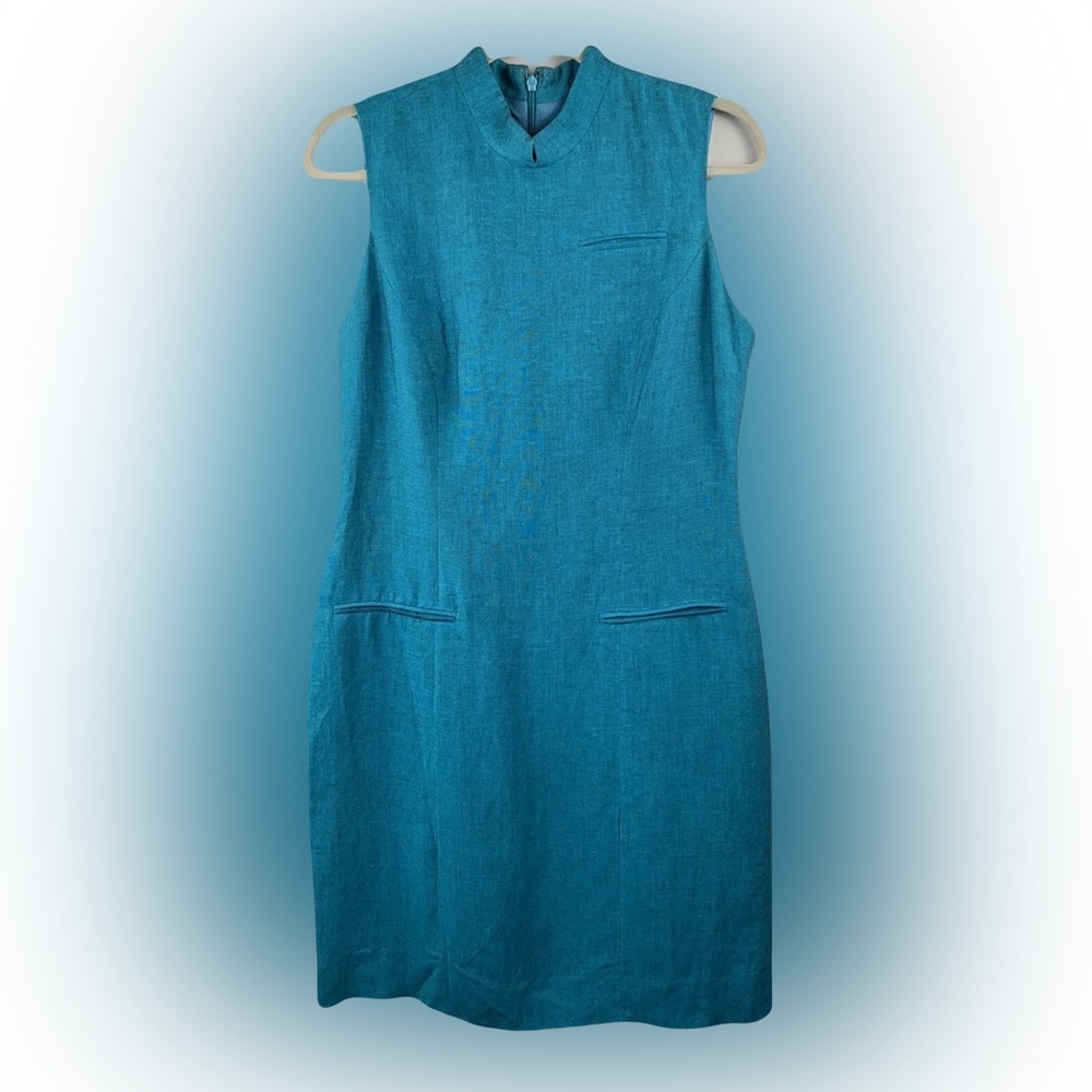 Liz Claiborne Teal Blue Sleeveless Midi Dress